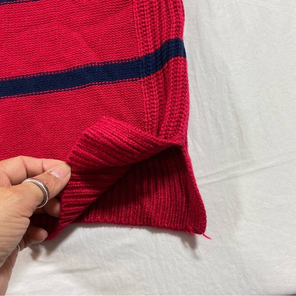 LulaRoe sweater Dress in Pink blue trim Long Sleeve Crew Neck Sweater D… - Picture 2 of 8